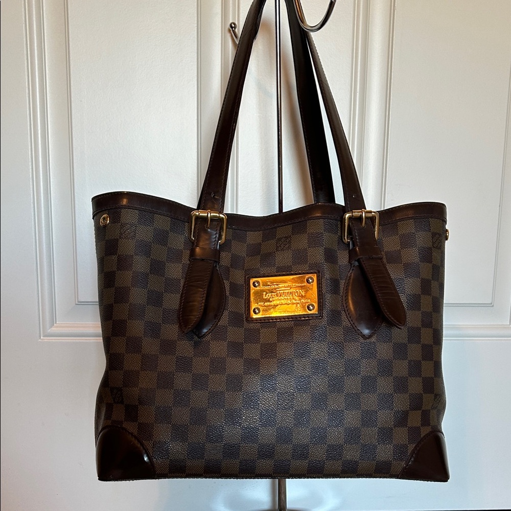 Louis Vuitton Hampstead MM Damier Ebene Shoulder Tote Bag